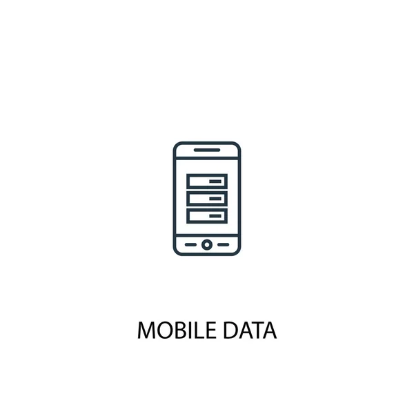 Mobile data concept line icon. Simple element illustration. mobile data concept outline symbol design. Can be used for web and mobile — Stok Vektör