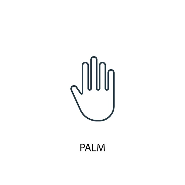 Icono de línea de concepto de palma. Ilustración de elementos simples. concepto de palma delinear diseño de símbolo. Puede ser utilizado para web y móvil — Vector de stock