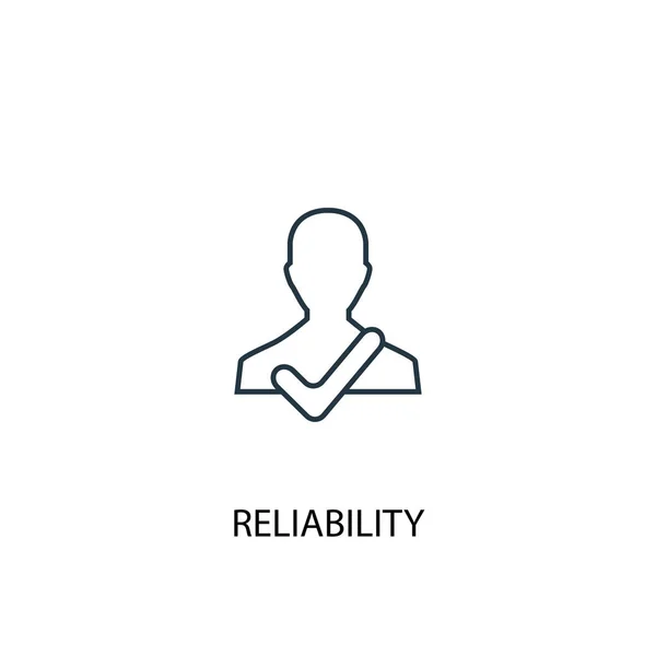 Icona della linea di concetto di affidabilità. Illustrazione semplice elemento. design del simbolo del profilo del concetto di affidabilità. Può essere utilizzato per web e mobile — Vettoriale Stock