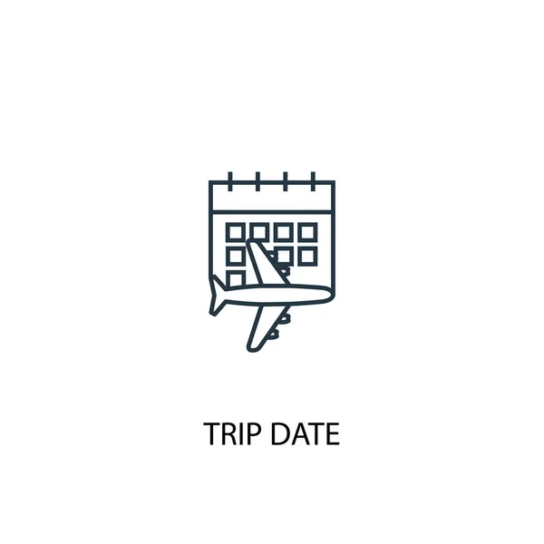 Voyage date concept ligne icône. Illustration d'élément simple. voyage date concept aperçu symbole conception. Peut être utilisé pour le web et le mobile — Image vectorielle