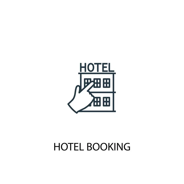 Hotel concepto de reserva icono de línea. Ilustración de elementos simples. concepto de reserva de hotel esquema diseño de símbolo. Puede ser utilizado para web y móvil — Archivo Imágenes Vectoriales