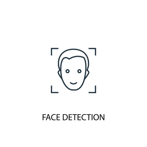Face detection concept line icon. Simple element illustration. face detection concept outline symbol design. Can be used for web and mobile — Stock Vector
