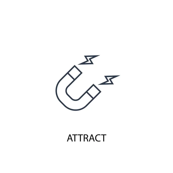 Pictogram voor concept lijn aantrekken. Afbeelding van een eenvoudig element. Attract concept contour symbool ontwerp. Kan gebruikt worden voor web en mobiel — Stockvector