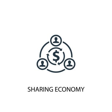 ekonomi simgesini paylaşmak. Basit eleman çizimi. ekonomi kavramı sembol tasarımıpaylaşımı. Web için kullanılabilir