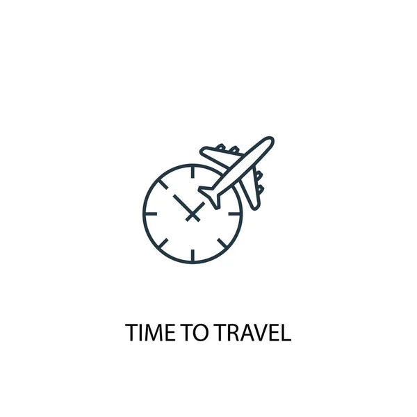 Kavram satırı simgesi seyahat zamanı. Basit eleman çizimi. zaman kavram anahat sembol tasarımı seyahat etmek. Web ve mobil cihazlar için kullanılabilir — Stok Vektör