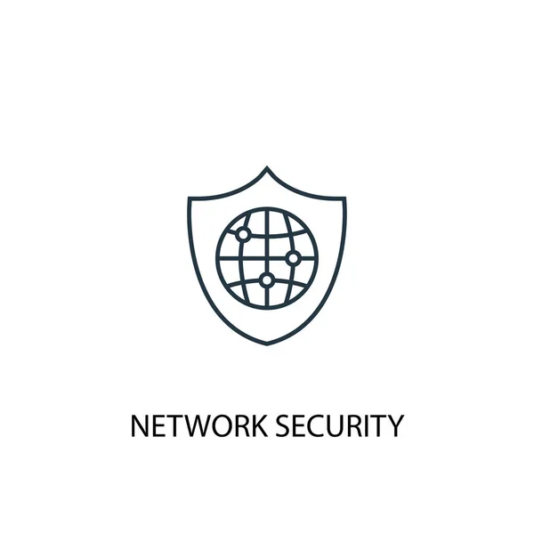 Concept de sécurité réseau icône de ligne. Illustration d'élément simple. concept de sécurité réseau schéma symbole conception. Peut être utilisé pour le web et le mobile — Image vectorielle