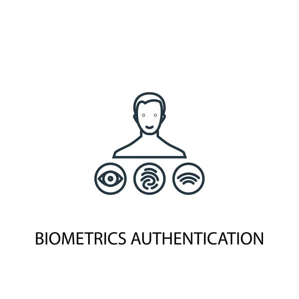 Icône de ligne de concept d'authentification biométrique. Illustration d'élément simple. Conception du symbole de contour du concept d'authentification biométrique. Peut être utilisé pour le web et le mobile — Image vectorielle