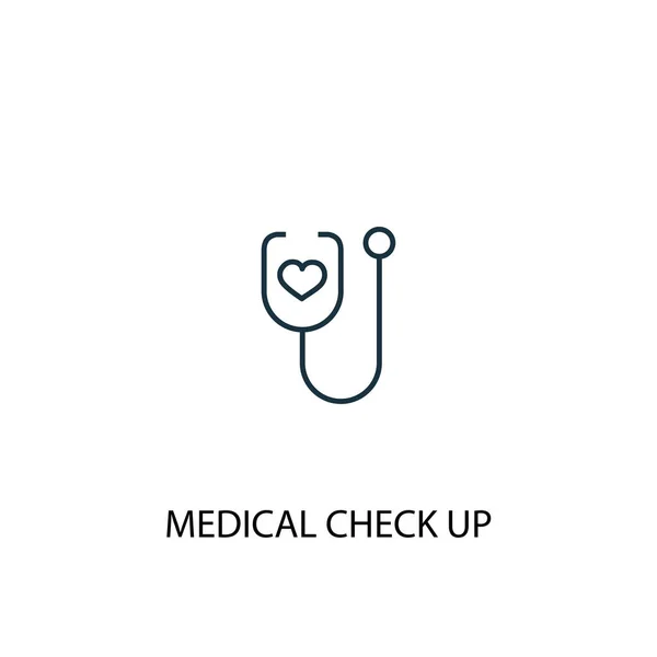 Icono de línea de concepto de chequeo médico. Ilustración de elementos simples. diseño del símbolo del esquema de revisión médica. Puede ser utilizado para web y móvil — Vector de stock