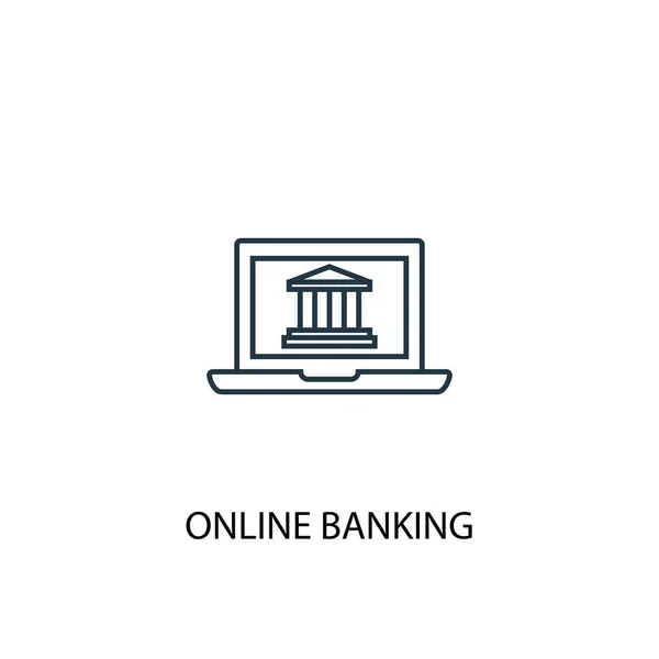 Online Banking concept lijn icoon. Afbeelding van een eenvoudig element. Online Banking concept overzicht symbool ontwerp. Kan gebruikt worden voor web en mobiel — Stockvector