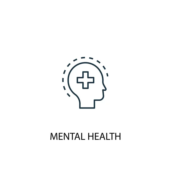 Mental health concept line icon. Simple element illustration. Mental health concept outline symbol design. Can be used for web and mobile — Stock Vector