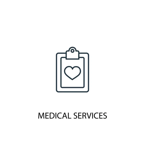 Icono de línea de concepto de servicios médicos. Ilustración de elementos simples. Concepto de servicios médicos delinear diseño de símbolos. Puede ser utilizado para web y móvil — Archivo Imágenes Vectoriales