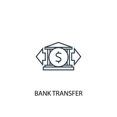 banka havalesi kavram satırı simgesi. Basit eleman çizimi. banka havalesi kavramı anahat sembol tasarımı. Web ve mobil cihazlar için kullanılabilir