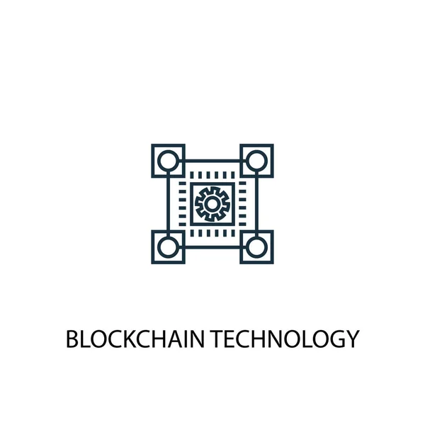 Blockchain-Technologie Konzeptlinie Symbol. einfache Elementillustration. Das Konzept der Blockchain-Technologie umreißt das Design der Symbole. kann für Web und Mobile verwendet werden — Stockvektor