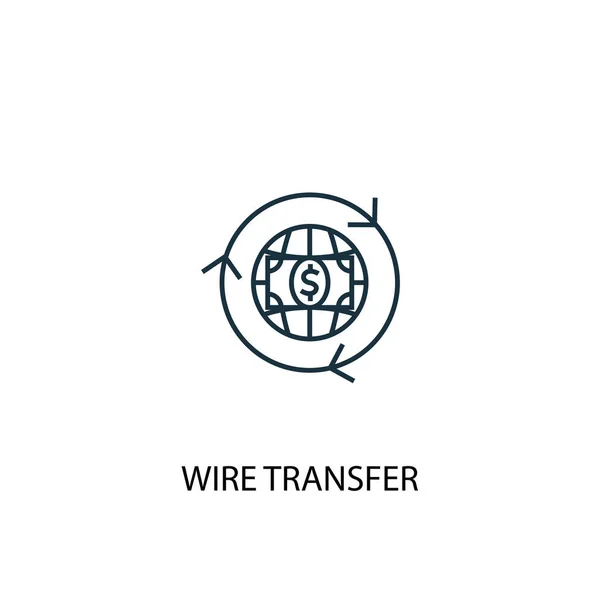 wire transfer concept line icon. Simple element illustration. wire transfer concept outline symbol design. Can be used for web and mobile