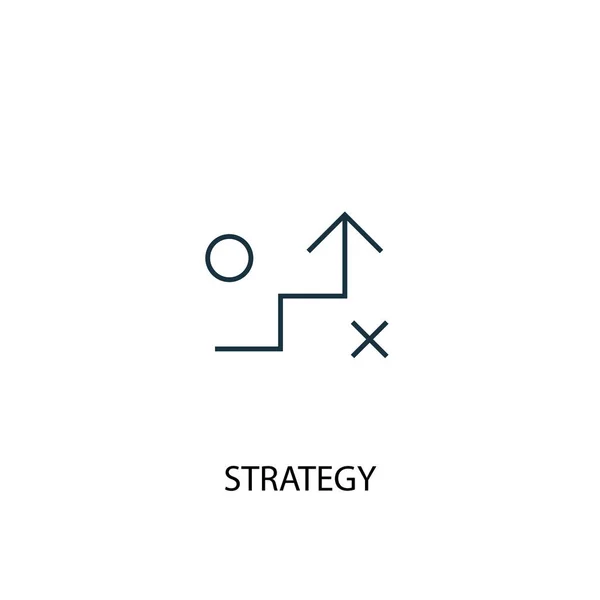 Concepto de estrategia icono de línea. Ilustración de elementos simples. concepto de estrategia delinear el diseño de símbolos. Puede ser utilizado para web y móvil — Vector de stock