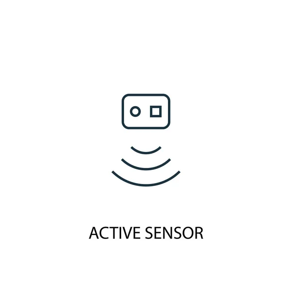 Icône de ligne de concept Active Sensor. Illustration d'élément simple. Concept de capteur actif schéma de conception de symbole. Peut être utilisé pour le web et le mobile — Image vectorielle