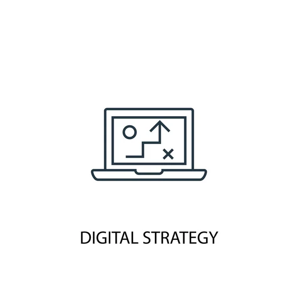 Icône de ligne de concept de stratégie numérique. Illustration d'élément simple. concept de stratégie numérique esquisse symbole conception. Peut être utilisé pour le web et le mobile — Image vectorielle