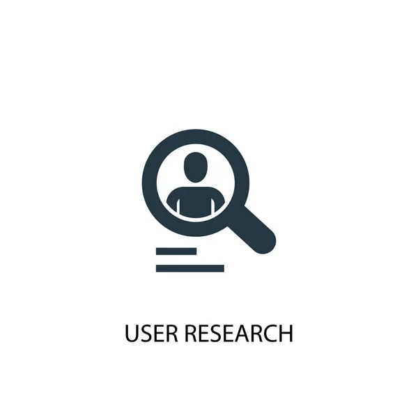 Kullanıcı araştırması simgesi. Basit eleman çizimi. Kullanıcı araştırma kavramı sembol tasarımı. Web için kullanılabilir — Stok Vektör