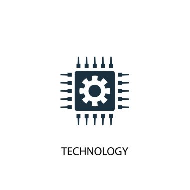 teknoloji simgesi. Basit eleman çizimi. teknoloji kavramı sembol tasarımı. Web için kullanılabilir