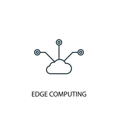 Edge Computing kavram satırı simgesi. Basit eleman çizimi. Edge Computing kavramı anahat sembol tasarımı. Web ve mobil cihazlar için kullanılabilir