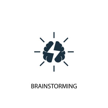 beyin fırtınası simgesi. Basit eleman çizimi. beyin fırtınası kavramı sembol tasarımı. Web için kullanılabilir