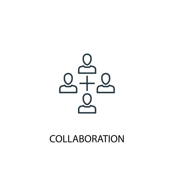 Ícone de linha conceito de colaboração. Ilustração de elemento simples. projeto do símbolo do esboço do conceito da colaboração. Pode ser usado para web e mobile —  Vetores de Stock