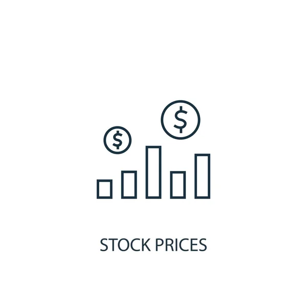 股票价格概念行图标。简单元素说明。股票价格概念概要符号设计。可用于网络和移动 — 图库矢量图片