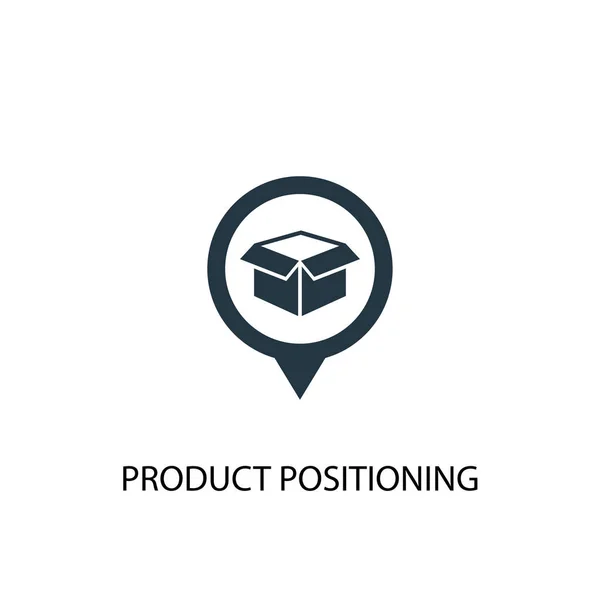 A termék pozicionálási ikonja. Egyszerű elemillusztráció. A termék pozicionálási koncepció szimbólumának kialakítása. Használható webes — Stock Vector