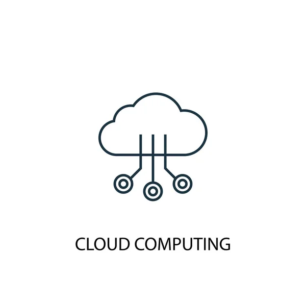 Icono de línea de concepto de Cloud Computing. Ilustración de elementos simples. Concepto de Cloud Computing diseño de símbolos. Puede ser utilizado para web y móvil — Archivo Imágenes Vectoriales