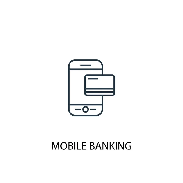 Mobile Banking concept lijn icoon. Afbeelding van een eenvoudig element. Mobile Banking concept overzicht symbool ontwerp. Kan gebruikt worden voor web en mobiel — Stockvector