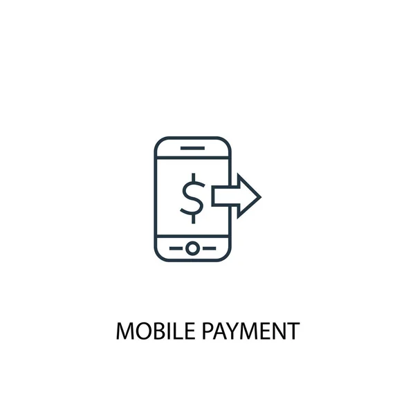 Mobil-Payment-Konzept Linie Symbol. einfache Elementillustration. Das Konzept des mobilen Zahlungsverkehrs umreißt das Design der Symbole. kann für Web und Mobile verwendet werden — Stockvektor