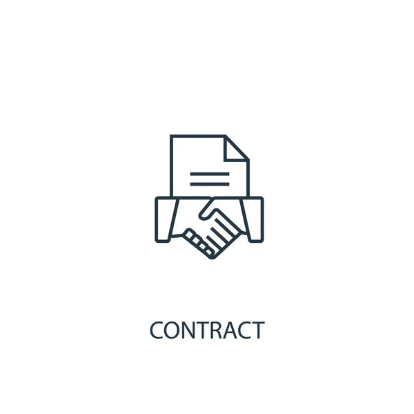 Icône de ligne de concept de contrat. Illustration d'élément simple. concept de contrat schéma symbole conception. Peut être utilisé pour le web et le mobile — Image vectorielle