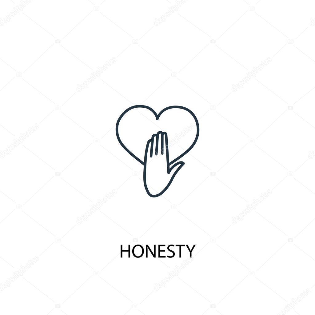 honesty concept line icon. Simple element illustration. honesty concept outline symbol design. Can be used for web and mobile