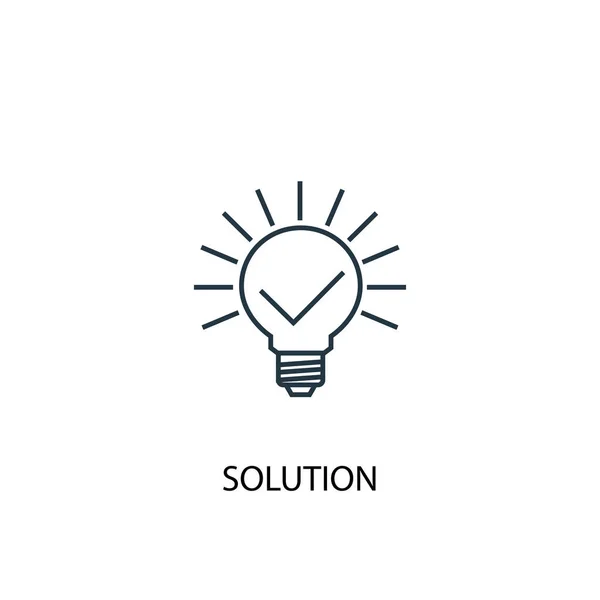 Ícone de linha conceito solução. Ilustração de elemento simples. projeto do símbolo do esboço do conceito da solução. Pode ser usado para web e mobile — Vetor de Stock