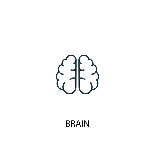 뇌 개념 라인 아이콘입니다. 간단한 요소 그림입니다. 뇌 개념 개요 기호 디자인입니다. 웹 및 모바일에 사용할 수 있습니다. — 스톡 벡터