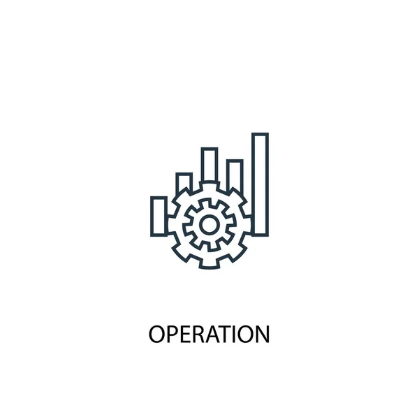 Ícone de linha conceito de operação. Ilustração de elemento simples. projeto do símbolo do esboço do conceito da operação. Pode ser usado para web e mobile — Vetor de Stock