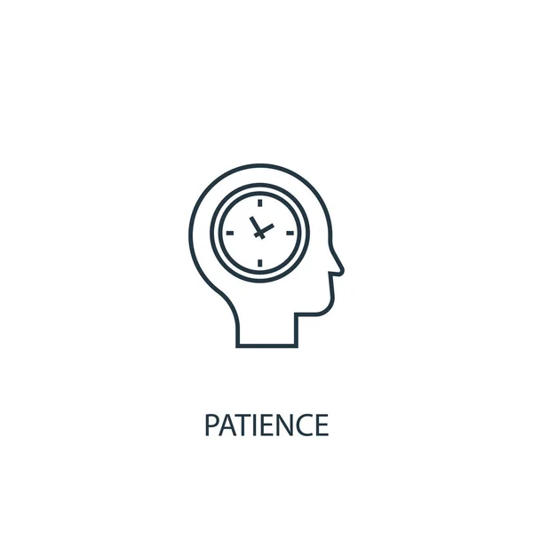 耐心概念行图标。简单元素说明。耐心概念大纲符号设计。可用于网络和移动 — 图库矢量图片