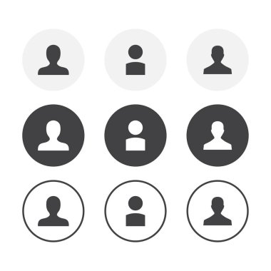 3 basit tasarım Kullanıcı simgeleri ayarlayın. Yuvarlatılmış arka plan