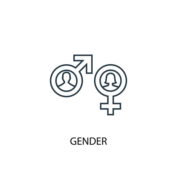 Cinsiyet kavram satırı simgesi. Basit eleman çizimi. Cinsiyet kavramı anahat sembol tasarımı. Web ve mobil cihazlar için kullanılabilir — Stok Vektör
