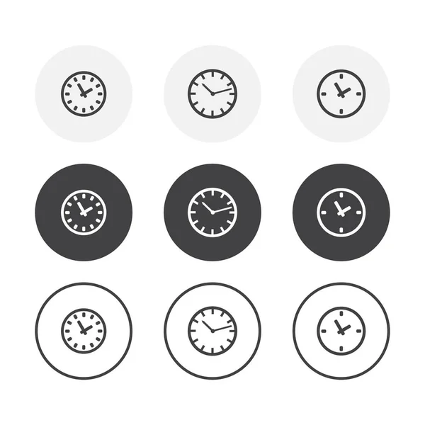 Set of 3 simple design time icons. Rounded background — Stock Vector