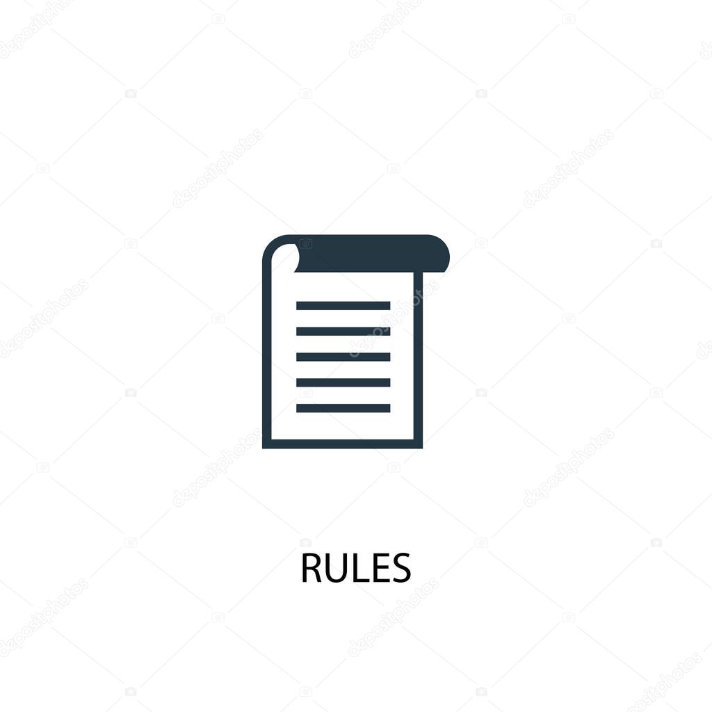 Rules icon. Simple element illustration. rules concept symbol design. Can be used for web and mobile.