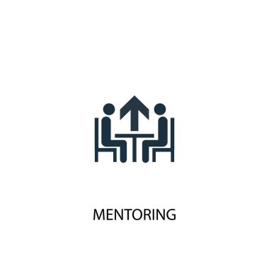 Mentorluk simgesi. Basit eleman çizimi. Mentorluk kavramı sembol tasarımı. Web için kullanılabilir