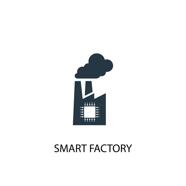 智能工厂图标。简单元素说明。智能工厂概念符号设计。可用于网络 — 图库矢量图片