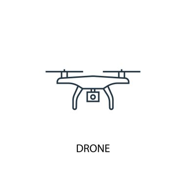 drone konsept hattı simgesi. Basit eleman çizimi. drone kavramı anahat sembol tasarımı. Web ve mobil cihazlar için kullanılabilir