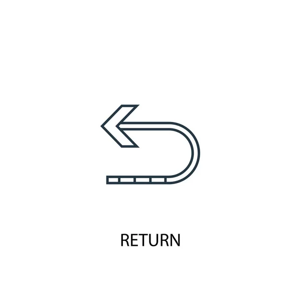 Return concept line icoon. Afbeelding van een eenvoudig element. Return concept overzicht symbool ontwerp. Kan gebruikt worden voor web en mobiel — Stockvector