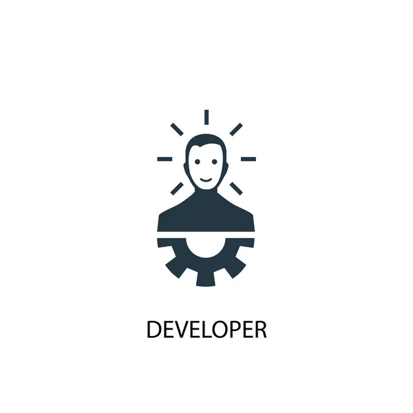 Icona dello sviluppatore. Illustrazione semplice elemento. Progettazione del simbolo del concetto di sviluppatore. Può essere utilizzato per il web — Vettoriale Stock