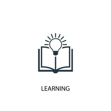 öğrenme simgesi. Basit eleman çizimi. öğrenme kavramı sembol tasarımı. Web için kullanılabilir