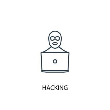 hack kavram satırı simgesi. Basit eleman çizimi. hack kavramı anahat sembol tasarımı. Web ve mobil cihazlar için kullanılabilir
