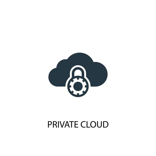 Icono de nube privada. Ilustración de elementos simples. Diseño de símbolo de concepto de nube privada. Puede ser utilizado para la web — Archivo Imágenes Vectoriales