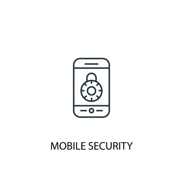 Icône de ligne de concept de sécurité mobile. Illustration d'élément simple. concept de sécurité mobile esquisse symbole conception. Peut être utilisé pour le web et le mobile — Image vectorielle